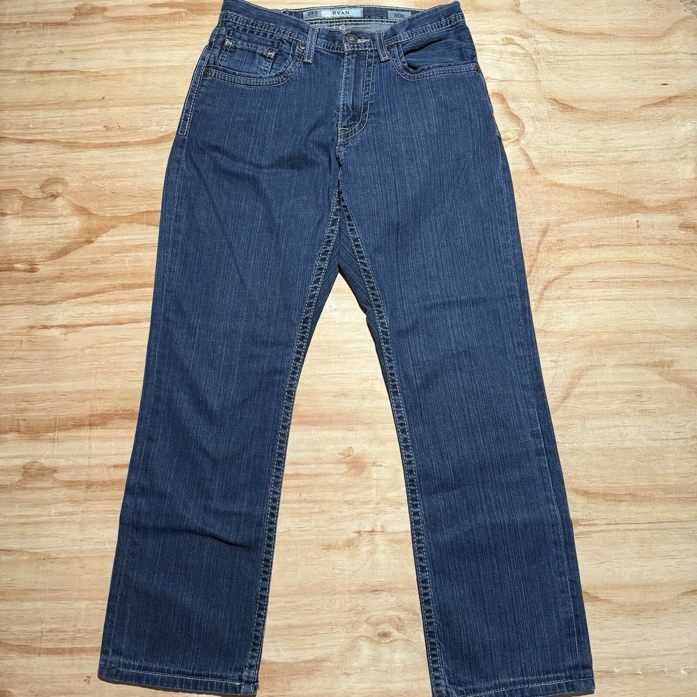 Buckle BKE Ryan Jeans Men  30X29 Blue Denim  Distressed Dark Wash Western Read